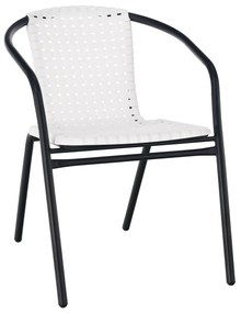 Záhradná stolička, biela/čierna, BERGOLA