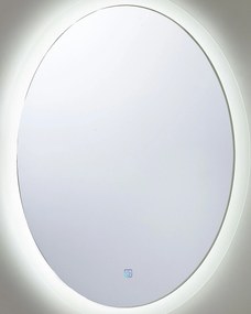 Nástenné oválne zrkadlo s LED osvetlením 60 x 80 cm strieborné VIRIAT Beliani