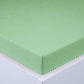 Napínacia plachta na posteľ froté EXCLUSIVE svetlo zelená sada 2 ks 90 x 200 cm