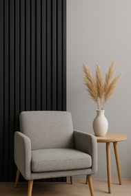 3D Drevené lamely na stenu na filci 255x46cm - ČIERNE