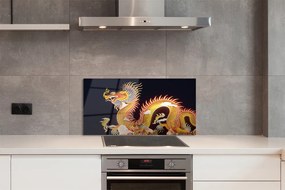 Nástenný panel  Golden Japanese Dragon 125x50 cm