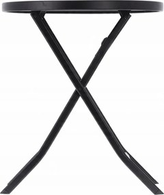 Okrúhly skladací záhradný stolík Buddy 60 cm čierny