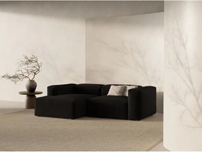 Čierna rohová pohovka (ľavý roh/s leňoškou) Bergamo – Cosmopolitan Design