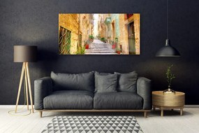 Obraz na akrylátovom skle Staré mesto cesta domy 120x60 cm