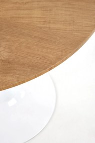 Okrúhly jedálenský stôl Ting zlatý dub biely