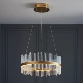 Endon 107671 - LED Stm. luster na lanku ADRIEL LED/41W/230V 3000K zlatá/číra