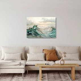 Sklenený obraz - 3D abstrakcie mora (70x50 cm)
