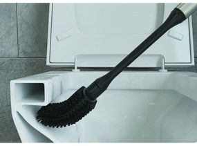 Tmavosivá WC kefa z nehrdzavejúcej ocele Cleany – Metaltex