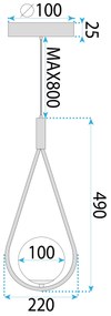 Toolight Toolight, stropné osvetlenie 1xE27 G111-1W, čierna, OSW-09736