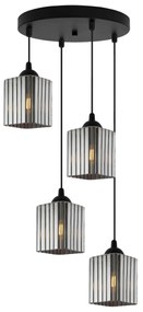Závesné svietidlo Riffle Square, 4x grafitové sklenené tienidlo, b, o