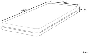 Penový matrac so snímateľným poťahom 80 x 200 cm ENCHANT Beliani