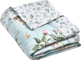 Modrý prešívaný pléd 220x230 cm Avebury Floral – Catherine Lansfield