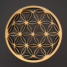 AMADEA Drevený podtácok okrúhly mandala, masívne drevo, priemer 10,5 cm