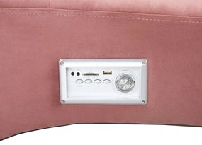 Zamatová leňoška s Bluetooth reproduktorom a USB portom ružová SIMORRE Beliani