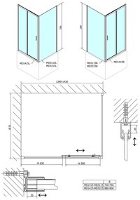 Polysan, DEEP sprchová bočná stena 900 x 1500 mm, číre sklo, MD3315