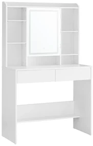 Vasagle Toaletný stolík ANGELA s osvetlením, 40 x 90 x 144,7 cm, biela