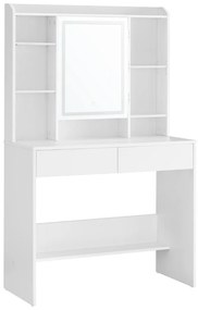 Vasagle Toaletný stolík ANGELA s osvetlením, 40 x 90 x 144,7 cm, biela
