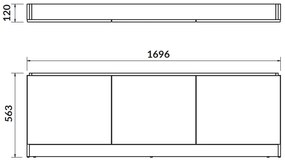 Cersanit Smat, nábytkový predný panel pre vane SMART 170cm, jaseň svetlý-biela lesklá, S568-026