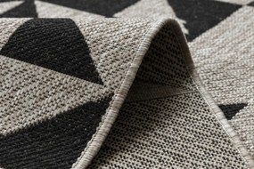 Koberec Šnúrkový SIZAL FLOORLUX 20489 striebor. / čierny Trojuholníky