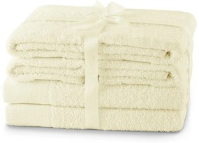 Krémovobiele froté bavlnené uteráky a osušky v súprave 6 ks Amari – Restilo