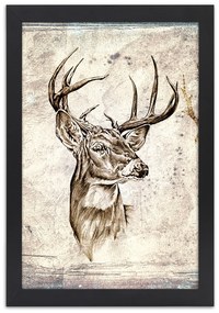 Gario Plagát Jeleň ako ručne maľovaný Farba rámu: Bez rámu, Rozmery: 30 x 45 cm
