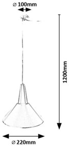 Rabalux 72016 - Luster na lanku FELIPE 1xE27/40W/230V