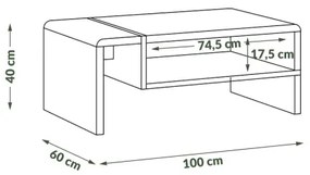Konferenčný stolík FRED antracit/dub artisan