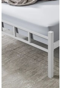 Kovová dvojlôžková posteľ ORMEL 160x200 cm, biela, nosnosť 200 kg