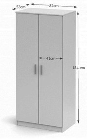 Kondela Vešiaková skriňa, biela, NOKO-SINGA 80