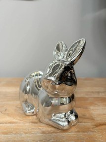 Strieborný keramický veľkonočný zajac 12cm