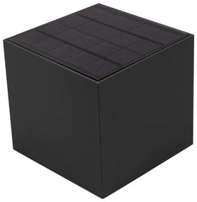 LED solárne nástenné svietidlo so senzorom LED/9W/5V, IP65, 2600 mAh, antracit