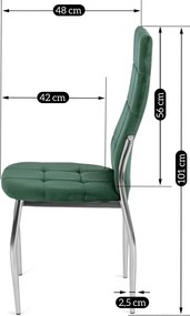 Čalouněná jídelní židle MOLLY zelená