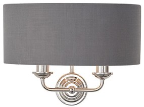 Endon 94406 - Nástenné svietidlo HIGHCLERE 2xE14/40W/230V tmavošedá/lesklý chróm