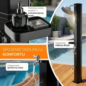 Solárna sprcha s krytom HAVANA, 35 l, čierna Casaria