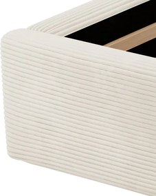 Posteľ Inez 180x200 cm, krémová štruktúrovaná látka