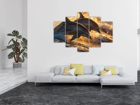 Obraz - Delfíny (150x105 cm)