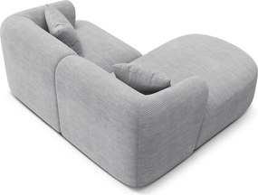 Svetlosivá menčestrová rohová pohovka (ľavý roh/s leňoškou) Campi – Cosmopolitan Design