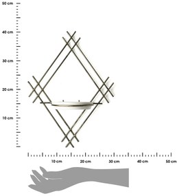 NÁSTENNÝ DRŽIAK NA KVETINÁČ EVELIN 41X31X26 CM ZLATÁ