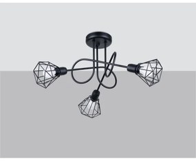 Sollux SL.1109 - Luster na tyči ARTEMIS 3xE14/40W/230V čierna
