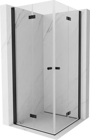 Mexen Mist-F Duo, skladací sprchový kút 110 x 110 cm, číre sklo, čierny profil, 8A6-110L-110P-70-00