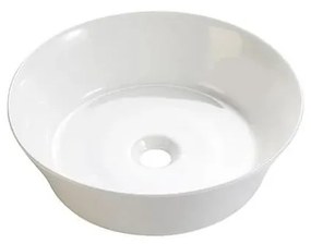Bathco 4087 - Umývadlo na dosku VOLTA, priemer 42 cm, porcelán/biela