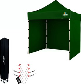 BRIMO Nožnicový Altánok 2x2 m Oceľ | Profi Zázemie Postavené za 45 s. - s 3 stenami - Zelená 6
