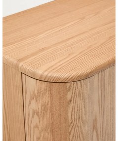 Závesná skrinka pod umývadlo v dekore jaseňa v prírodnej farbe 90x35 cm Salaya – Kave Home