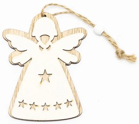 DECOLED Závesná drevená dekorácia anjel 10 × 7,5 cm