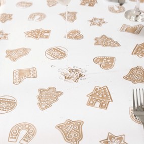 Goldea vianočný hranatý teflónový obrus - perníčky 80 x 80 cm
