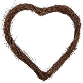 Prírodné hnedé prútené srdce Woodly S - 30*3*30 cm
