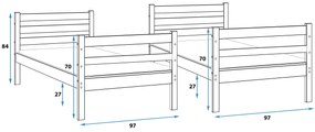 Poschodová posteľ s matracmi ERIK natural 190x90 borovica