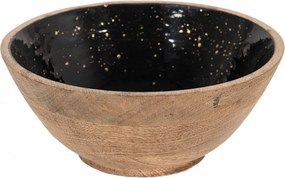 Drevená servírovacia misa s čiernym vnútrom - Ø 25*10 cm