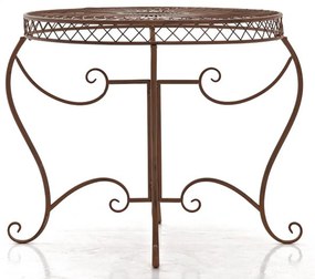 Kovový stôl Sheela - Hnedá antik