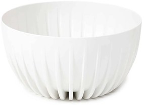PLASTOVÝ KVETINÁČ STRIPPED ECO SADA 2KS 16X30 CM+15X24 CM BIELA